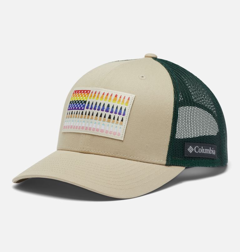 Columbia Tree Flag Mesh Snap Back -High | 271 | O/S, Color: Ancient Fossil, Spruce, Pride Tree Flag, image 1