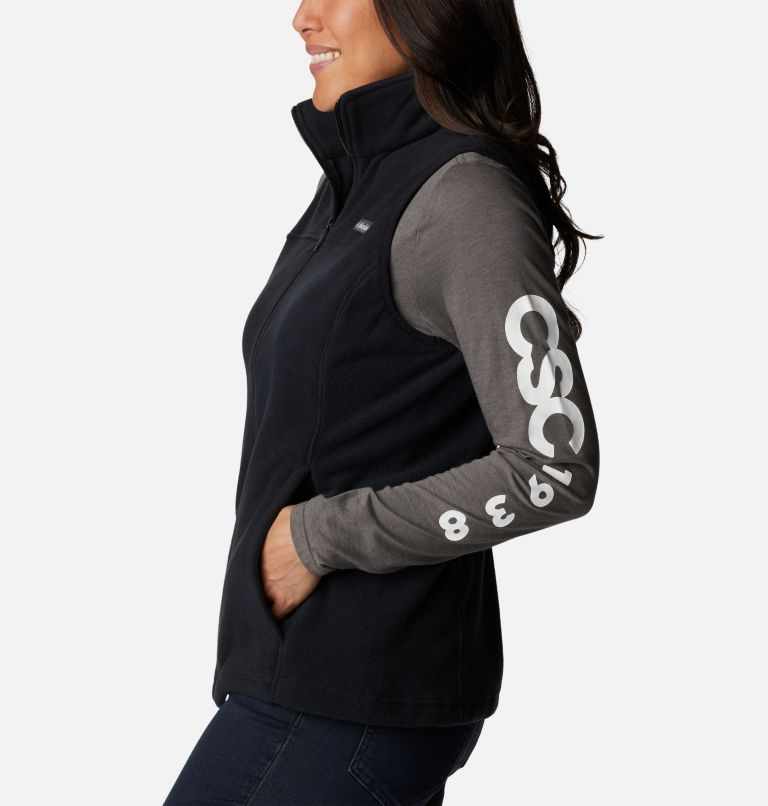 Women's Castle Dale Fleece Vest, Color: Black, image 3