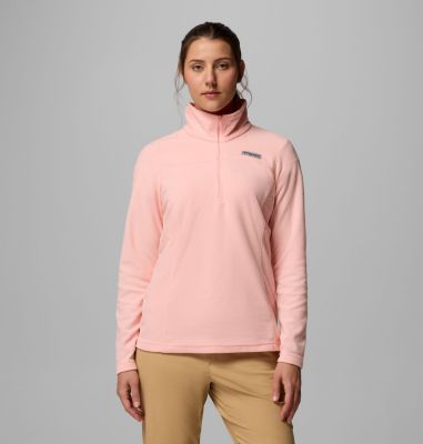 Women's Lake Aloha Half Zip Fleece Pullover, Color: Pink Sand, image 5