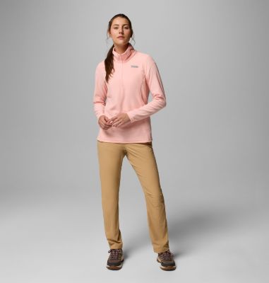 Women's Lake Aloha Half Zip Fleece Pullover, Color: Pink Sand, image 6