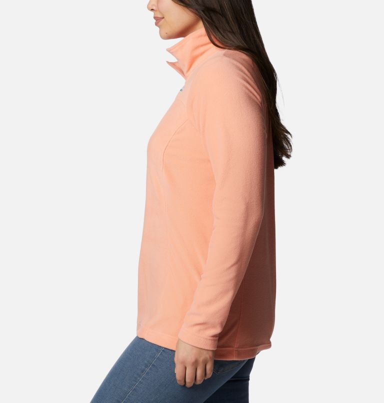 Women's Lake Aloha Half Zip Fleece Pullover, Color: Summer Peach, image 3