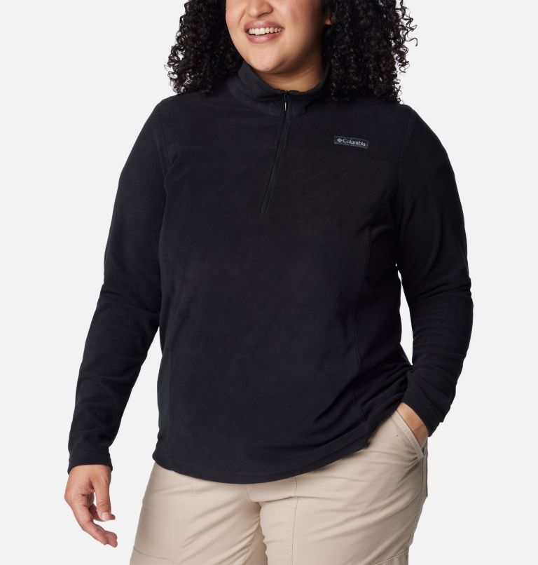 Thumbnail: Women's Lake Aloha Half Zip Fleece Pullover - Plus Size, Color: Black, image 5