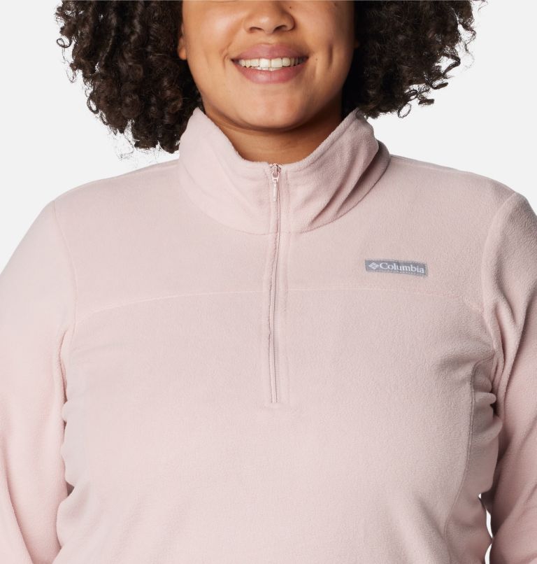 Thumbnail: Women's Lake Aloha Half Zip Fleece Pullover - Plus Size, Color: Dusty Pink, image 4