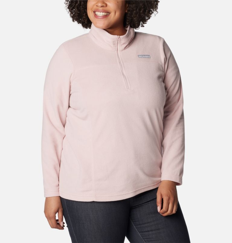Thumbnail: Women's Lake Aloha Half Zip Fleece Pullover - Plus Size, Color: Dusty Pink, image 5