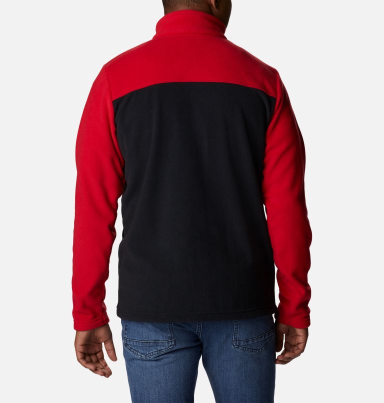 Men's Castle Dale Full Zip Fleece Jacket, Color: Black, Mountain Red