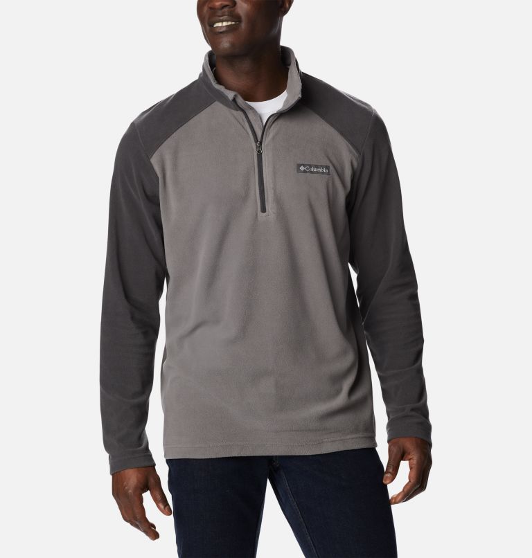 Men's Lake Aloha Half Zip Fleece, Color: City Grey, Shark, image 1