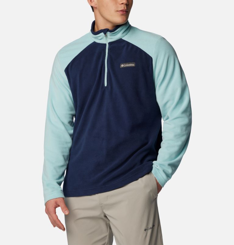 Men's Lake Aloha Half Zip Fleece Pullover, Color: Collegiate Navy, Spray, image 5