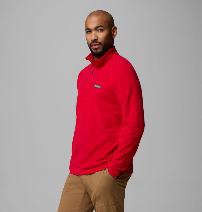 Men's Lake Aloha Half Zip Fleece Pullover, Color: Mountain Red, image 4