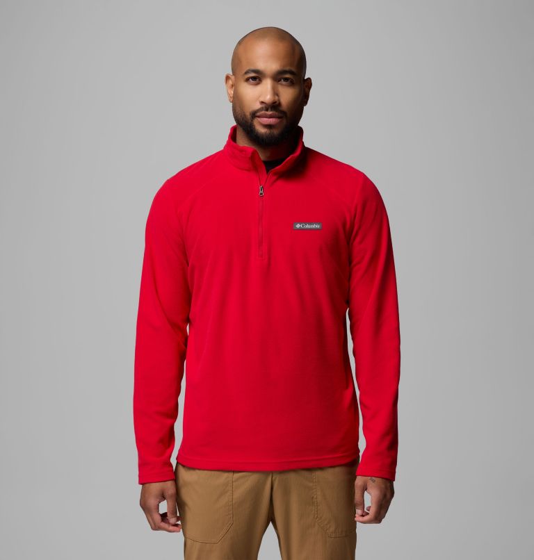 Men's Lake Aloha Half Zip Fleece Pullover, Color: Mountain Red, image 1
