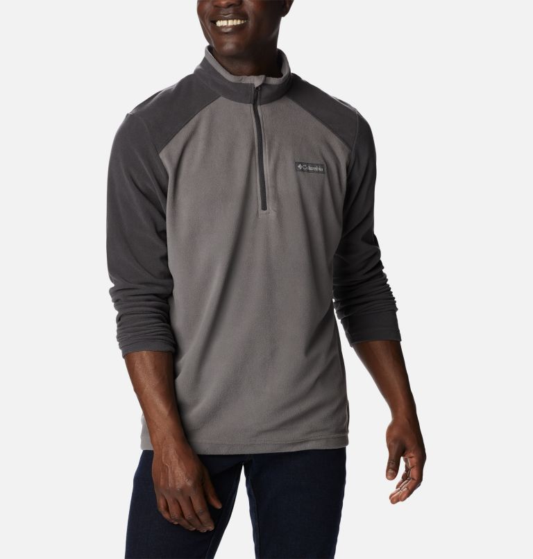 Men's Lake Aloha Half Zip Fleece Pullover - Tall, Color: City Grey, Shark, image 5
