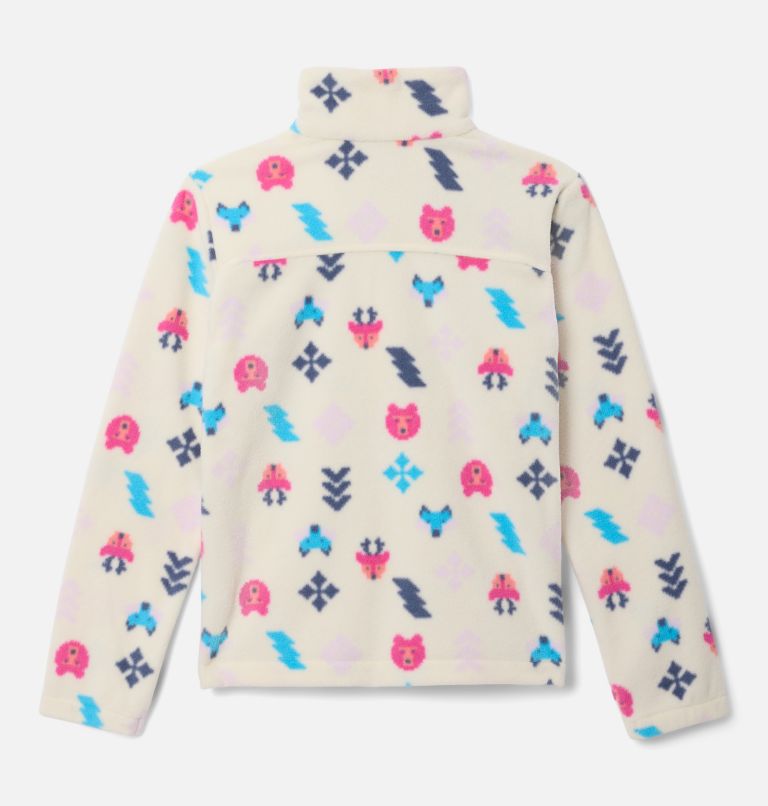 Girls' Castle Dale Printed Full Zip Fleece Jacket, Color: Chalk Woodlands, image 2