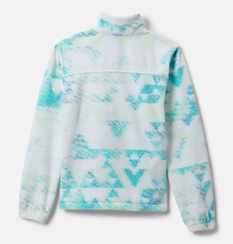 Girls' Castle Dale Printed Full Zip Fleece Jacket, Color: Bright Aqua Distant Peaks, image 2
