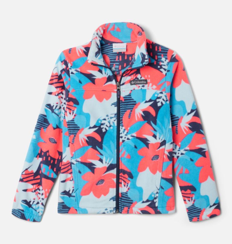 Girls' Castle Dale Printed Full Zip Fleece Jacket, Color: Nocturnal Scraptanical, image 1