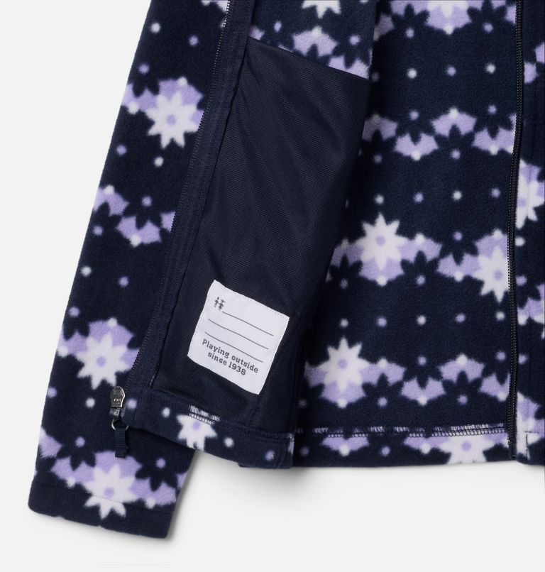 Girls' Castle Dale Printed Full Zip Fleece Jacket, Color: Dark Nocturnal Daisy Dot, image 3