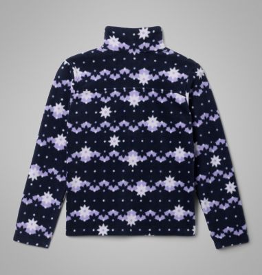 Girls' Castle Dale Printed Full Zip Fleece, Color: Dark Nocturnal Daisy Dot, image 4