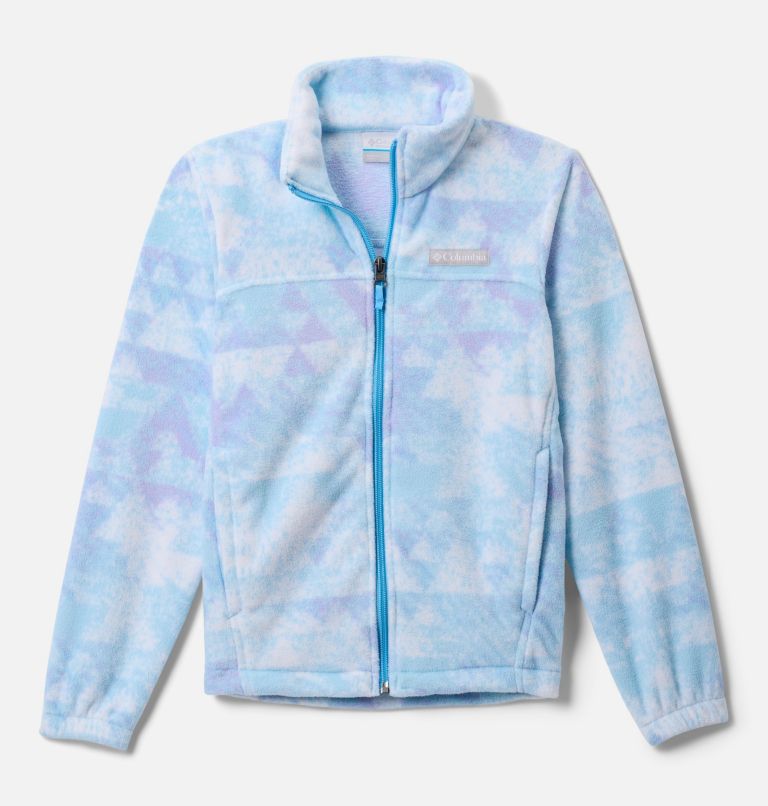Manteau imprimé en laine polaire à fermeture éclair Castle Dale pour fille, Color: Spring Blue Distant Peaks, image 1