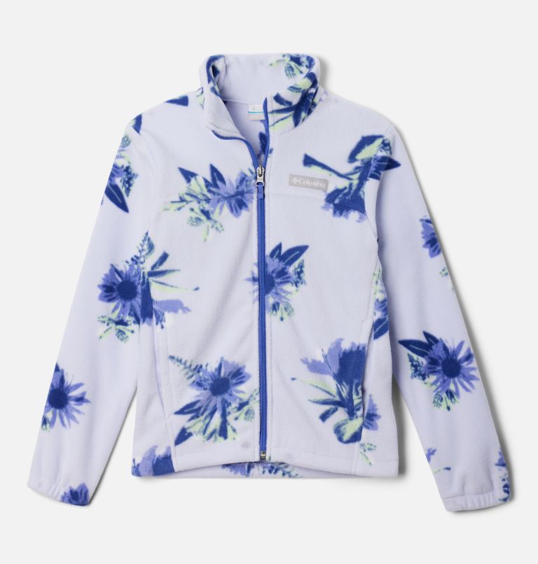 Girls' Castle Dale Printed Full Zip Fleece Jacket, Color: Purple Tint Staycation, image 1