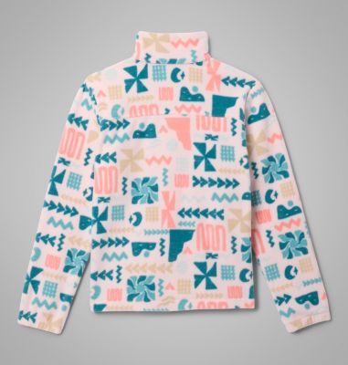 Girls' Castle Dale Printed Full Zip Fleece, Color: Satin Pink Outerbounds, image 2