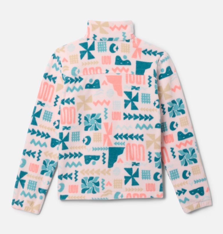 Girls' Castle Dale Printed Full Zip Fleece Jacket, Color: Satin Pink Outerbounds, image 2