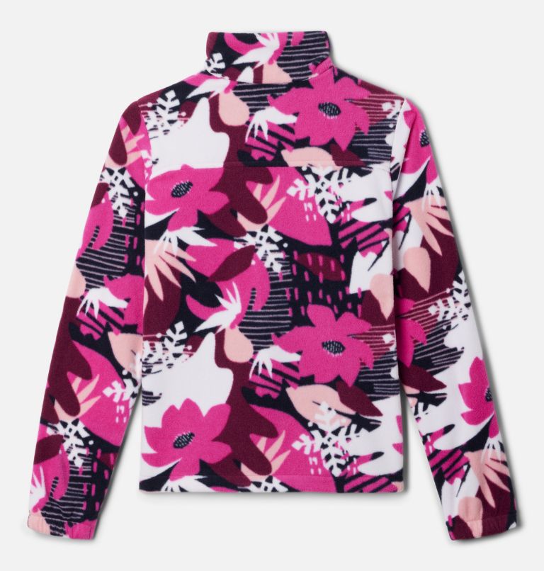 Manteau imprimé en laine polaire à fermeture éclair Castle Dale pour fille, Color: Wild Fuchsia Scraptanical, image 2