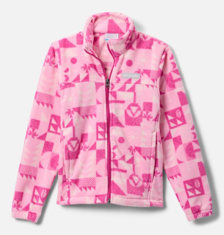 Manteau imprimé en laine polaire à fermeture éclair Castle Dale pour fille, Color: Wild Rose Quest, image 1