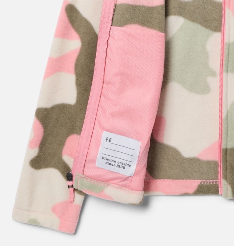 Girls' Castle Dale Printed Full Zip Fleece Jacket, Color: Pink Orchid Mod Camo, image 3