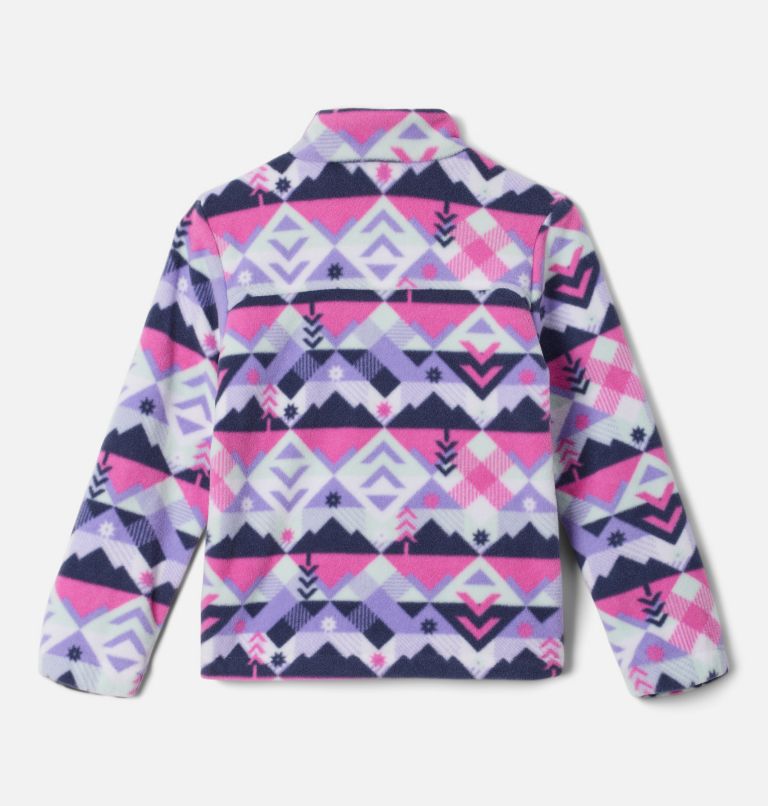 Thumbnail: Girls' Toddler Castle Dale Printed Full Zip Fleece Jacket, Color: White Checkpoint, image 2