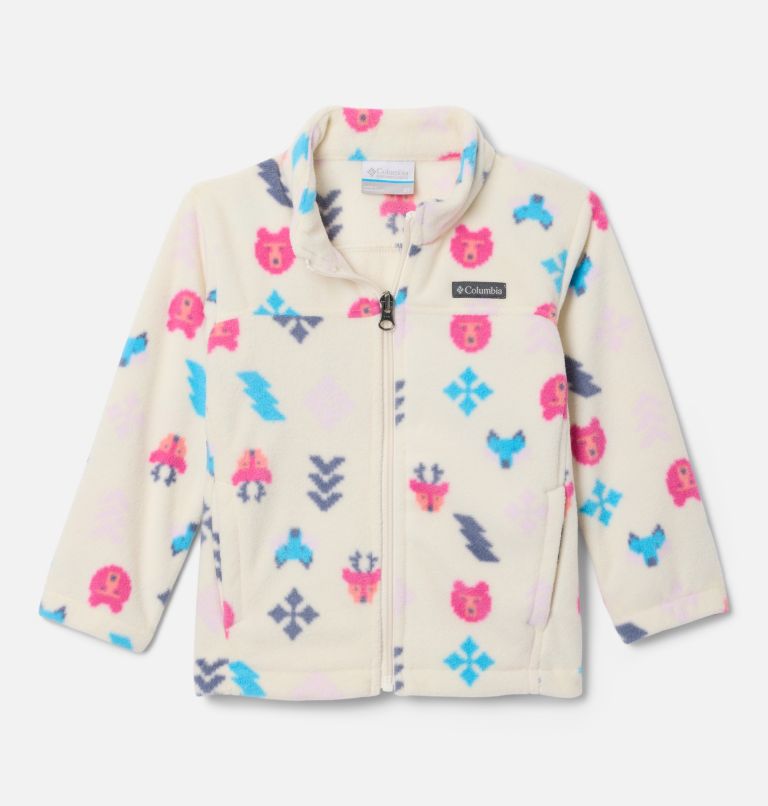 Girls' Toddler Castle Dale Printed Full Zip Fleece Jacket, Color: Chalk Woodlands, image 1