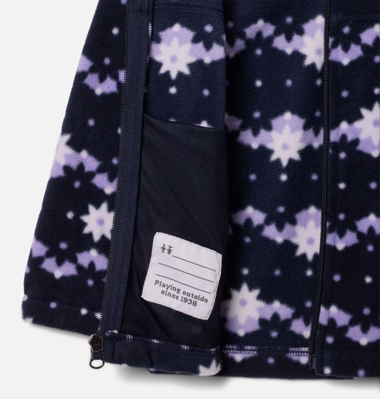 Girls' Toddler Castle Dale Printed Full Zip Fleece Jacket, Color: Dark Nocturnal Daisy Dot, image 3