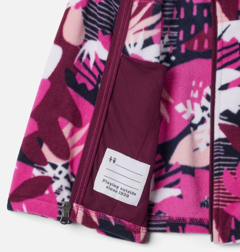 Girls' Toddler Castle Dale Printed Full Zip Fleece Jacket, Color: Wild Fuchsia Scraptanical, image 3