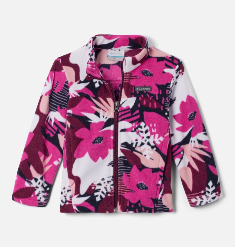 Girls' Toddler Castle Dale Printed Full Zip Fleece Jacket, Color: Wild Fuchsia Scraptanical, image 1