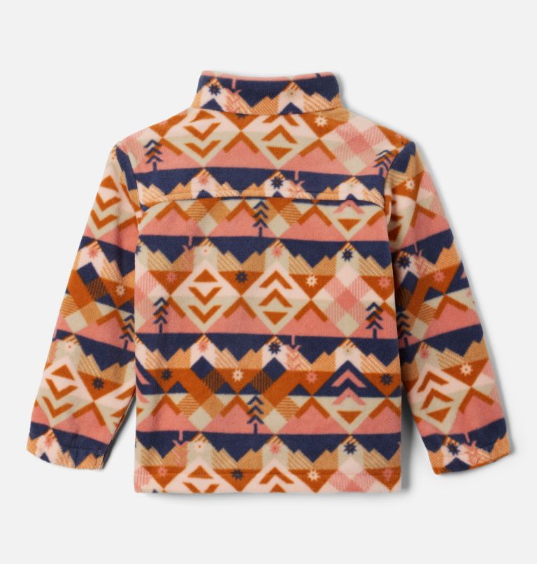 Girls' Toddler Castle Dale Printed Full Zip Fleece Jacket, Color: Peach Blossom Checkpoint, image 2