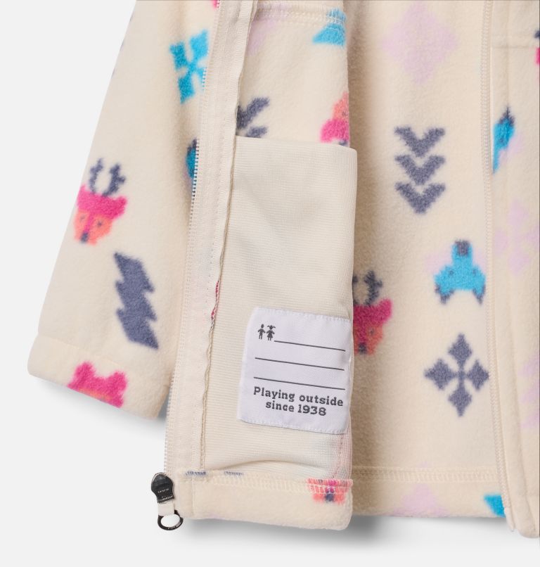 Girls' Infant Castle Dale Printed Full Zip Fleece, Color: Chalk Woodlands, image 3