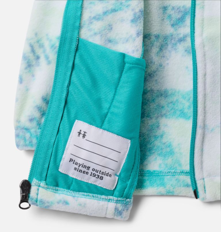 Girls' Infant Castle Dale Printed Full Zip Fleece, Color: Bright Aqua Distant Peaks, image 3