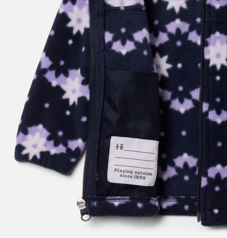 Girls' Infant Castle Dale Printed Full Zip Fleece, Color: Dark Nocturnal Daisy Dot, image 3