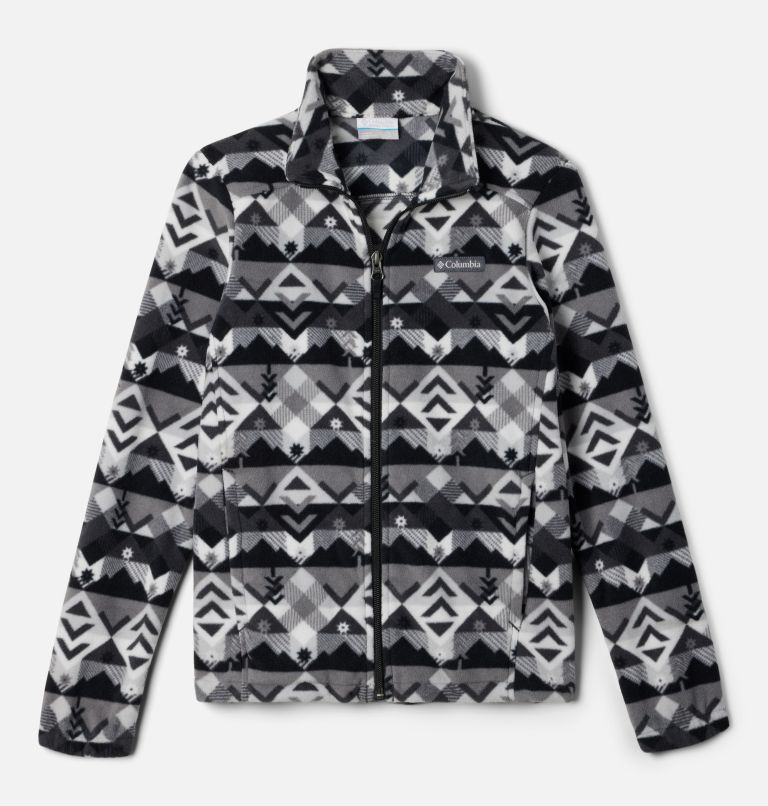 Boys' Castle Dale Printed Full Zip Fleece, Color: Shark Checkpoint, image 1