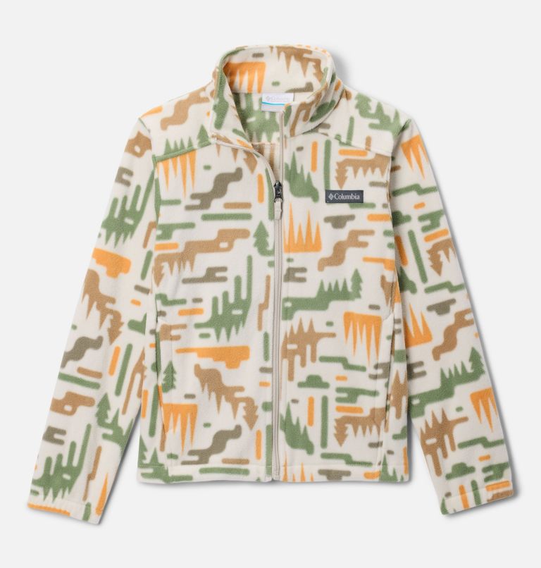 Boys' Castle Dale Printed Full Zip Fleece, Color: Dark Stone Highland, image 1