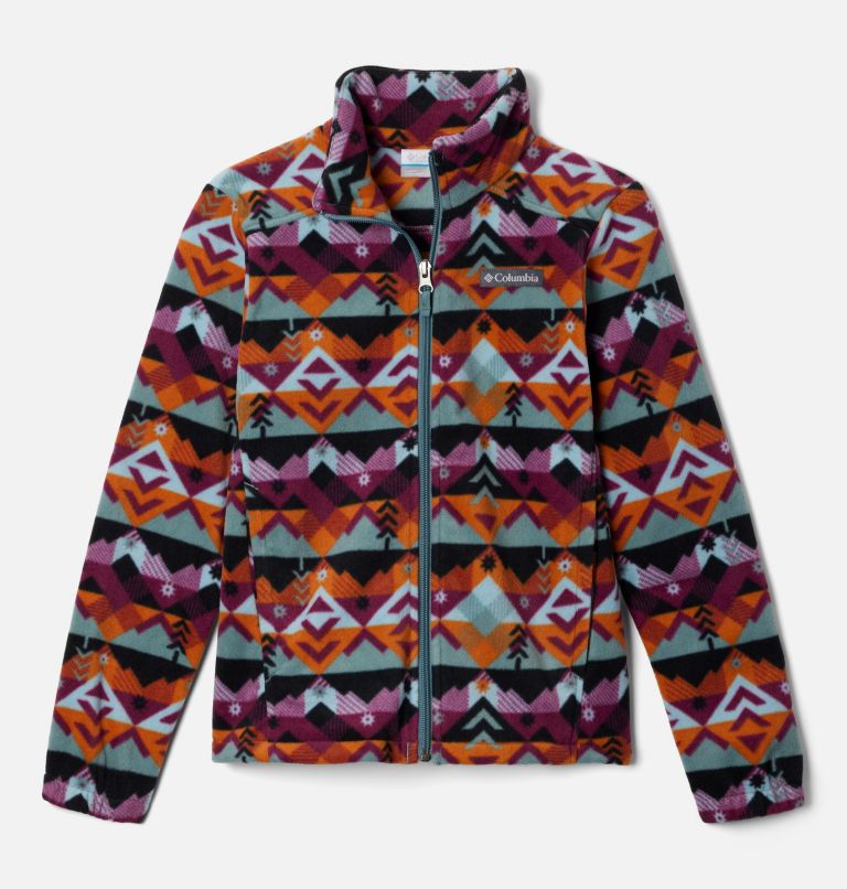 Boys' Castle Dale Printed Full Zip Fleece, Color: Metal Checkpoint, image 1
