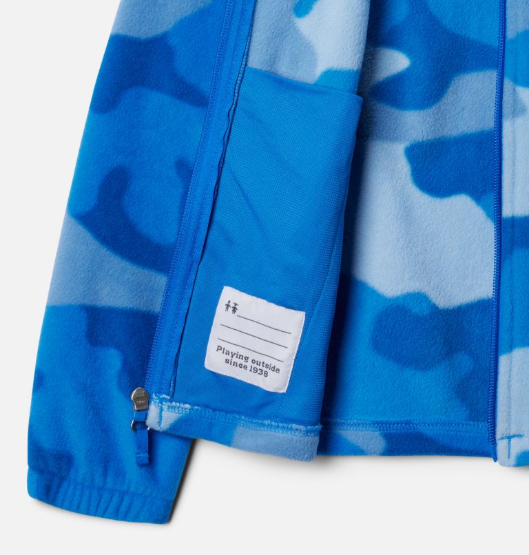 Boys' Castle Dale Printed Full Zip Fleece, Color: Super Blue Camo, image 3