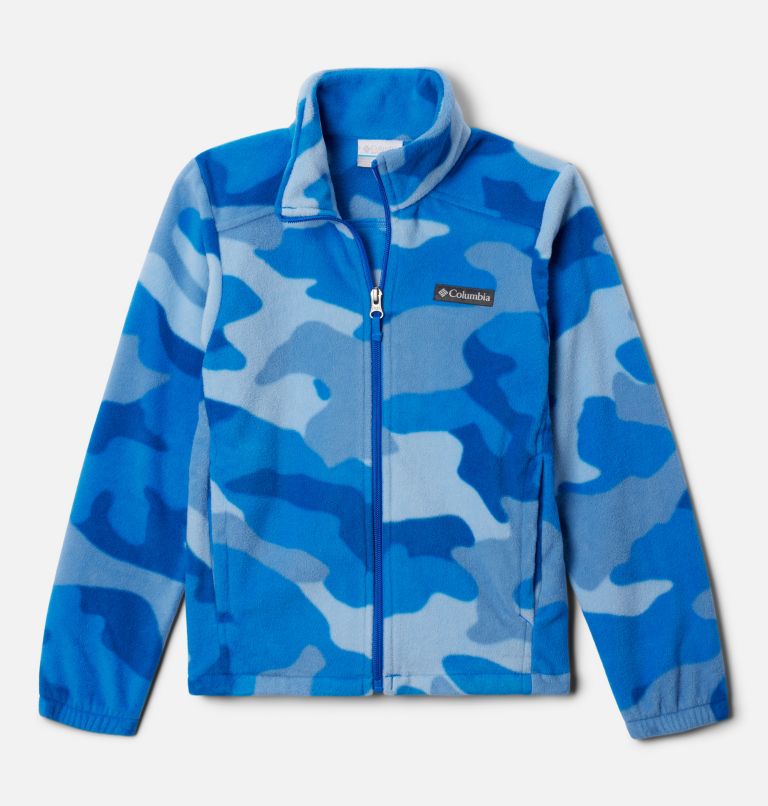 Boys' Castle Dale Printed Full Zip Fleece, Color: Super Blue Camo, image 1