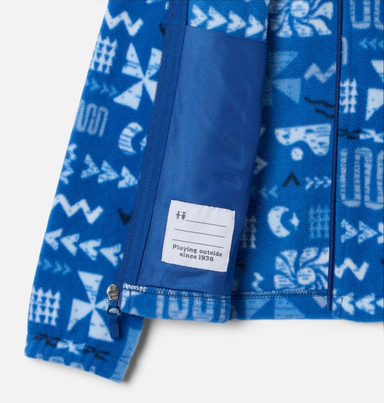 Boys' Castle Dale Printed Full Zip Fleece, Color: Mountain Blue Outerbounds, image 3