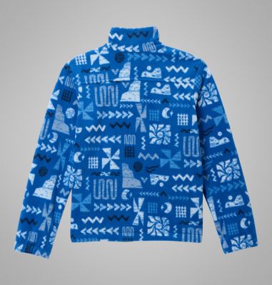 Boys' Castle Dale Printed Full Zip Fleece, Color: Mountain Blue Outerbounds, image 4