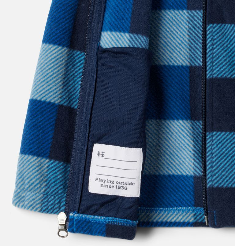 Boys' Toddler Castle Dale Printed Full Zip Fleece, Color: Bright Indigo Check Multi, image 3