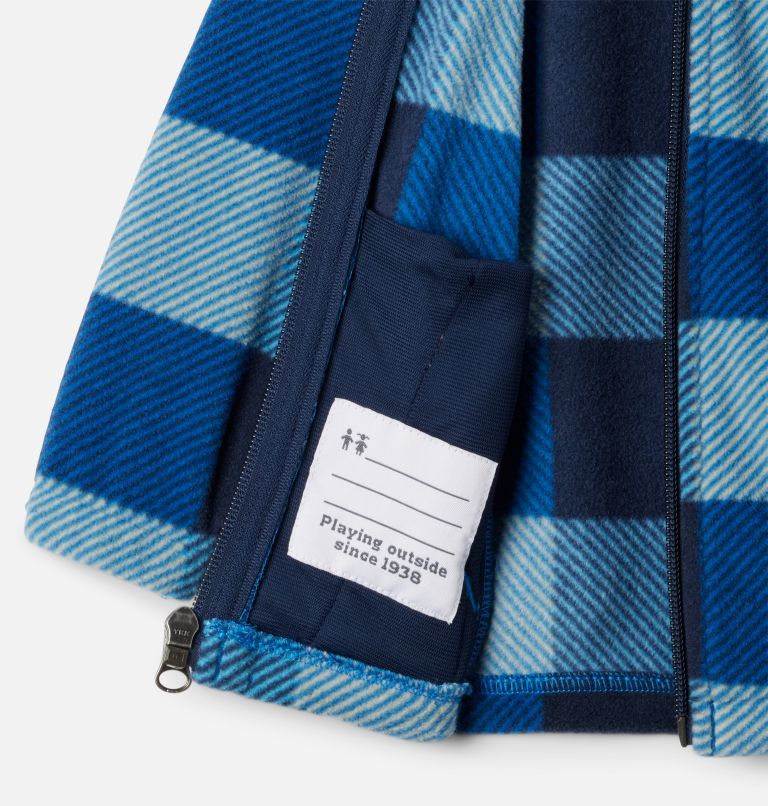Manteau polaire imprimé à fermeture éclair Castle Dale pour bébé, Color: Bright Indigo Check Multi, image 3
