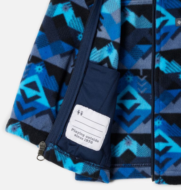 Manteau polaire imprimé à fermeture éclair Castle Dale pour bébé, Color: Collegiate Navy Checkpoint, image 3