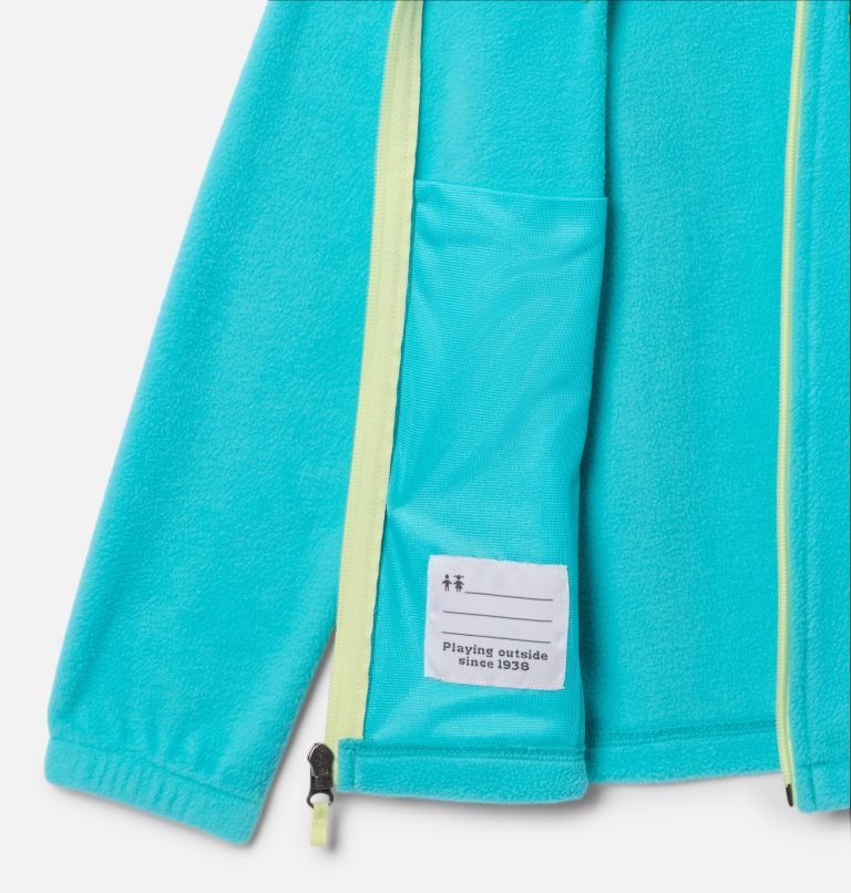 Girls' Castle Dale Full Zip Fleece Jacket, Color: Geyser, Citron Haze, image 3