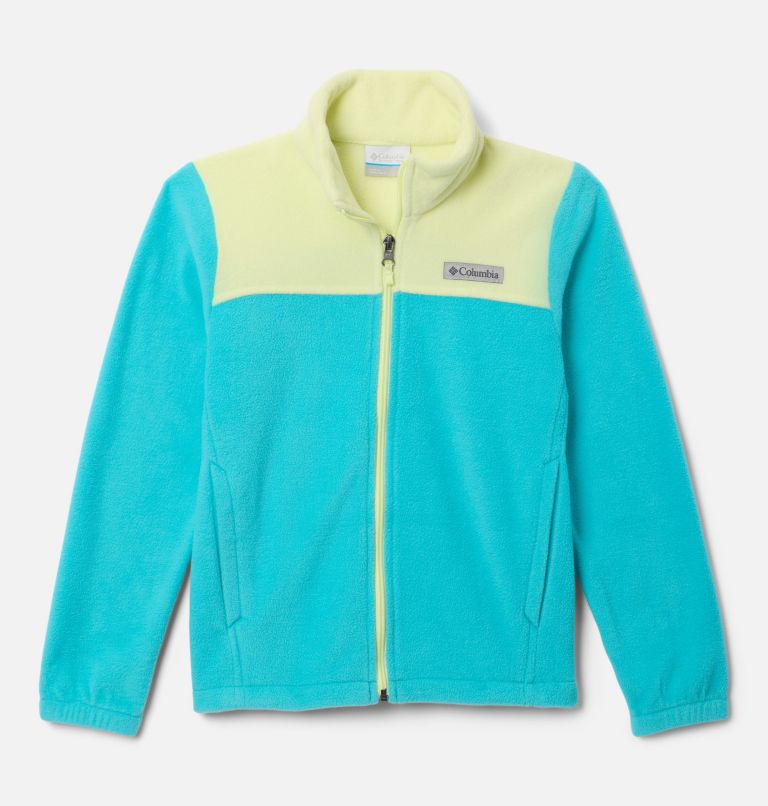 Girls' Castle Dale Full Zip Fleece Jacket, Color: Geyser, Citron Haze, image 1