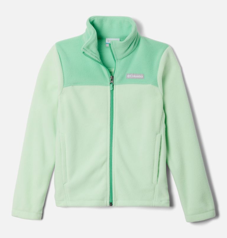 Girls' Castle Dale Full Zip Fleece Jacket, Color: Key West, Light Jade, image 1