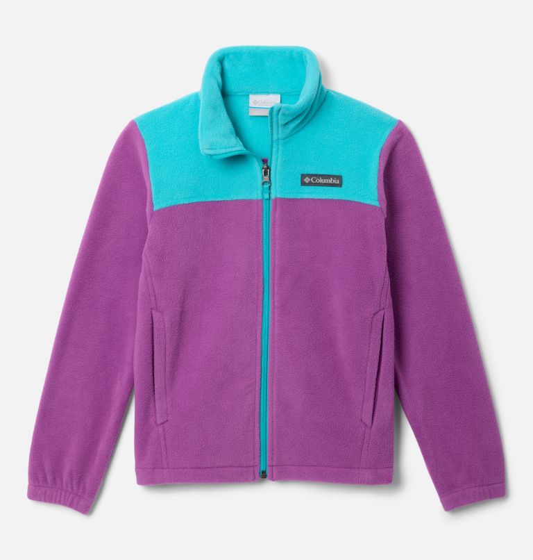 Girls' Castle Dale Full Zip Fleece Jacket, Color: Razzle, Geyser, image 1