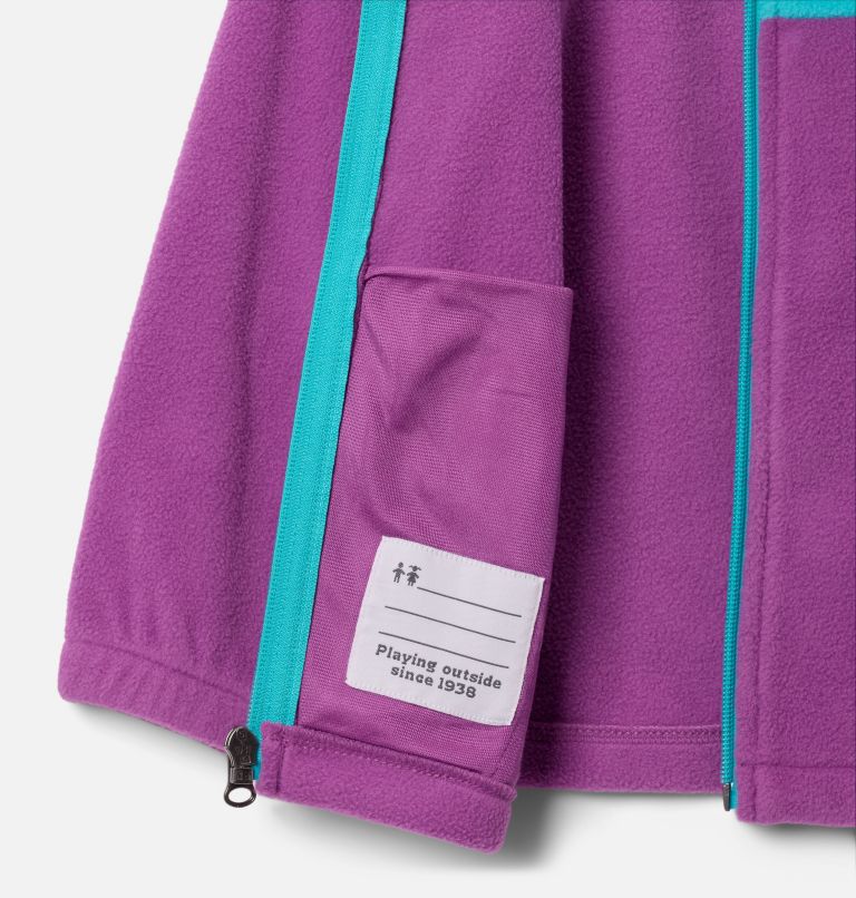 Girls' Toddler Castle Dale Full Zip Fleece Jacket, Color: Razzle, Geyser, image 3